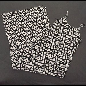 B&W Patterned Maxi Dress